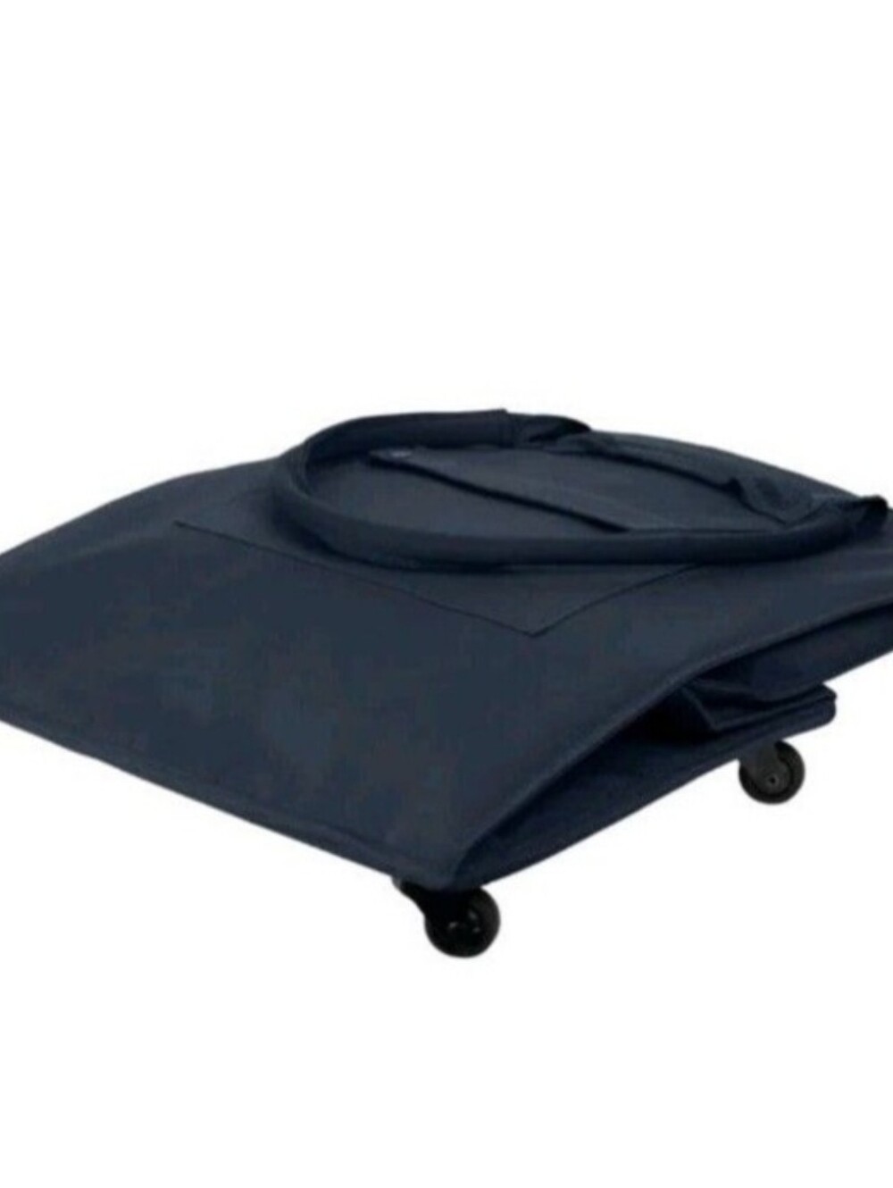 CleverMade Foldable Tote Bag on Wheels 14" Lx18"Wx24"H Soft Grip Navy - Picture 10 of 10